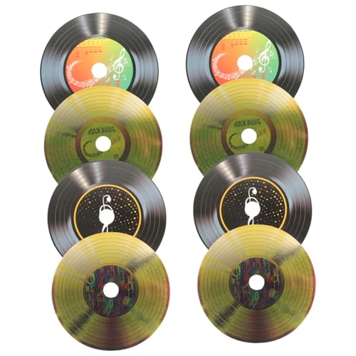 FUNOMOCYA 8 Stück Teiliges Vinyl schallplatten Wandsticker Retro Musik Party Wanddeko Vinyl Aufkleber für Schlafzimmer Fenster Glas Dekoration Abziehbar und Reißfest Vintage Stil für Events von FUNOMOCYA