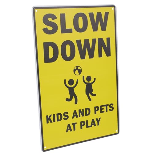 FUNOMOCYA Achtungsschild für Spielende Metall Warnschild für Straßen Wetterfest für und Wohngebiete Erhöht die Verkehrssicherheit von FUNOMOCYA