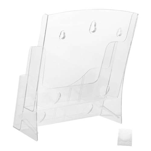 FUNOMOCYA Acryl Wandregal Dokumentenhalter Transparent Stabiler Hängender Prospekthalter Büro Organisation Stehsammler für Flyer und Magazine von FUNOMOCYA