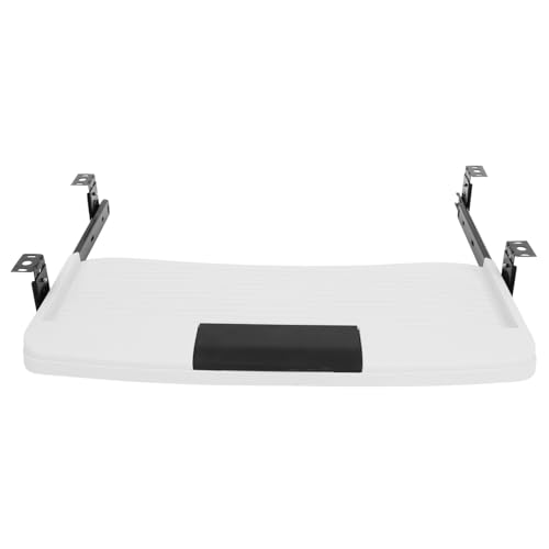 FUNOMOCYA Ausziehbare Tastaturablage unter Schreibtisch Ergonomisch Geneigt aus Robustem Abs und Leiser Schiebemechanismus Einfache für Büro und Home Office Geeignet von FUNOMOCYA