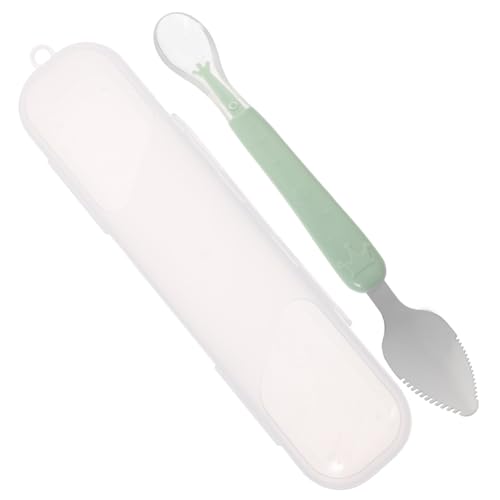 FUNOMOCYA Babylöffel Beikostlöffel aus Lebensmittelechtem Doppelseitiger Schabelöffel zum Obst und Gemüsekratzen Frei Langlebig und Sicher für Babybrei Ab Einführung Leicht und Tragbar von FUNOMOCYA