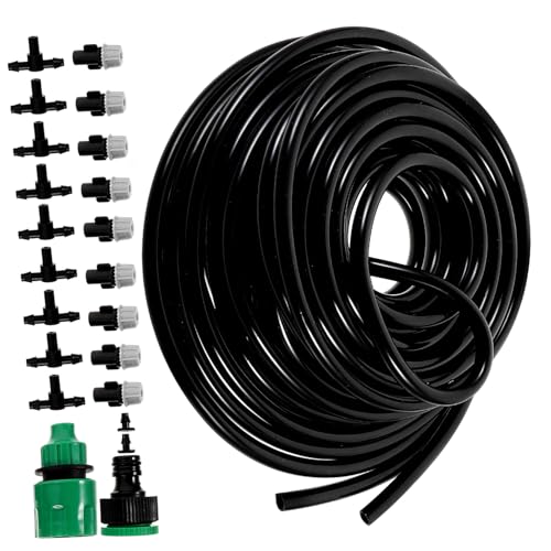 FUNOMOCYA DIY Garten Bewässerungssystem Tragbares Tropf Sprühbewässerungssystem für Pflanzen Robustes Wassersparendes Bewässerungskit mit Zubehör für Balkon und Garten von FUNOMOCYA