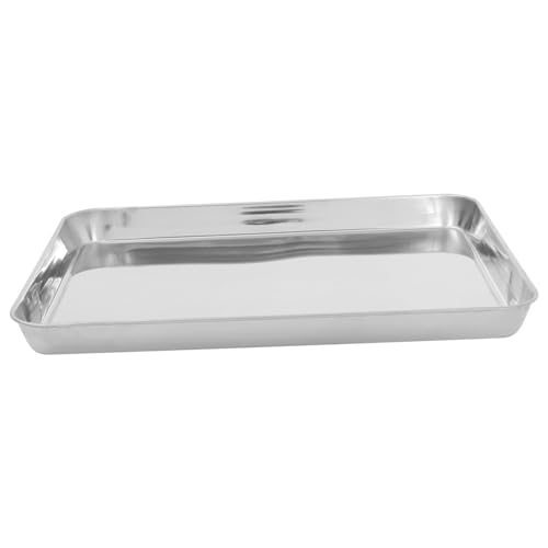FUNOMOCYA Dampfgarer Aus Edelstahl Grillplatte Pfanne Buffetplatte Flache Dampfplatte Form Von Fischfutterteller Catering Tablett Chafing Dish Silber Edelstahl 430 von FUNOMOCYA