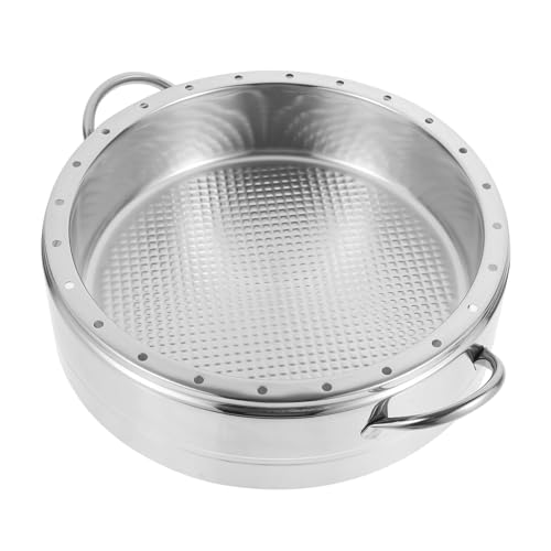 FUNOMOCYA Dampfkorb mit Doppelgriffen Vielseitiger Haushalts Dämpfeinsatz für Gemüse Meeresfrüchte Dampfgarer Kompatibel mit Induktionsherden Leicht zu Reinigen und Langlebig von FUNOMOCYA