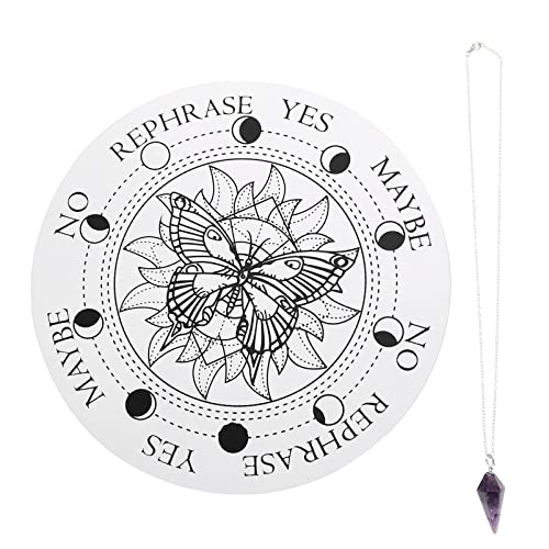 FUNOMOCYA Dekorative Meditationstafel Mit Kristall Geschnitzte Holzplatte Spirituelles Wohnaccessoire Energiespendend von FUNOMOCYA