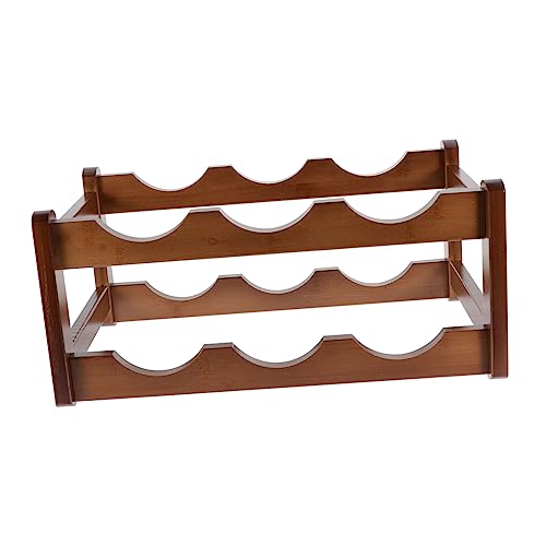 FUNOMOCYA Weinständer aus Holz Doppelschichtiger Weinhalter für 6 Flaschen Platzsparendes Design Praktisch für Weinliebhaber Multifunktionaler Flaschenhalter von FUNOMOCYA
