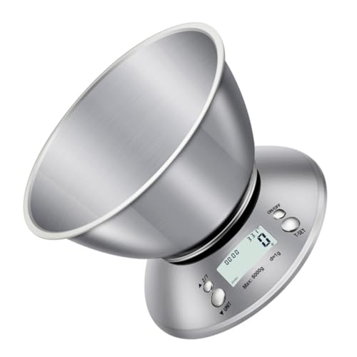 FUNOMOCYA Digitale Edelstahl Küchenwaage Präzise Lebensmittelwaage mit Lcd display Kompakt Batteriefrei für Backen Kochen und Gewichtsgenauigkeit im Haushalt von FUNOMOCYA