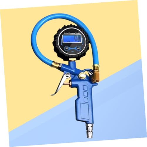 FUNOMOCYA Digitales Robustes Reifendruckmessgerät Heavy Duty Metall Chuck Präzise Messung ohne Batterie für Auto Suv Motorrad und Fahrrad Blau von FUNOMOCYA