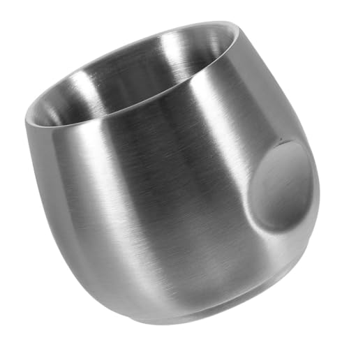 FUNOMOCYA Doppellagige Edelstahl Rasierschale Drop Rasierbecher für Männer Ergonomisch Schnelles Aufschäumen Rasierschaum Behälter für Salon und Zuhause von FUNOMOCYA