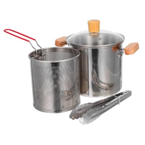 FUNOMOCYA Edelstahl Fritteuse Topf mit Korb Doppelgriffiger Haushalt Frittierpot Tiefer Topf mit Spritzschutz Abnehmbarer Edelstahl Korb für Knuspriges Frittieren und Schonendes Abtropfen FUNOMOCYA Edelstahl Fritteuse Topf mit Korb Doppelgriffiger Haushalt Frittierpot Tiefer Topf mit Spritzschutz Abnehmbarer Edelstahl Korb für Knuspriges Frittieren und Schonendes Abtropfen von FUNOMOCYA