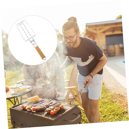FUNOMOCYA Edelstahl Grillnetz Klappbar BBQ Grillzubehör Sausagerack Vielseitig Einsetzbar Hitzebeständig Kratzfest für Gas Holzkohlegrill Outdoor Camping Picknick von FUNOMOCYA