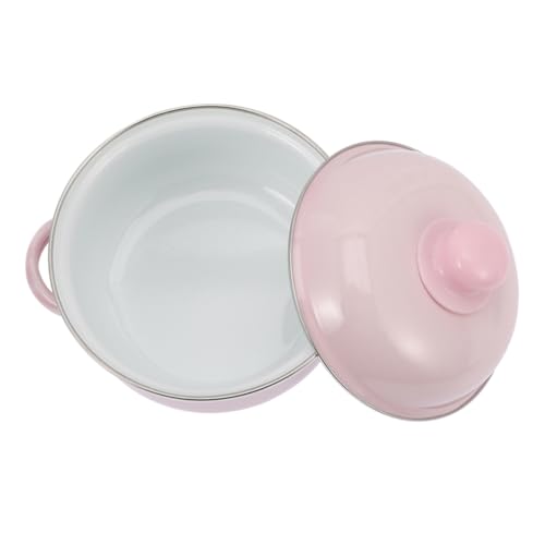 FUNOMOCYA Emaillierter Suppentopf mit Griffen Dicker Emaille Kochtopf Langlebiger Kleiner Topf für Suppen Klassisches Retro Design Geeignet für Herdarten Robust und Einfach zu Reinigen von FUNOMOCYA
