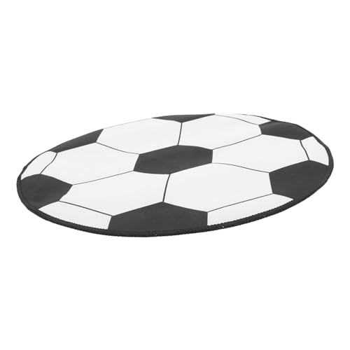 FUNOMOCYA Runder Fußball Teppich Für Wohnzimmer rutschfeste Bodenschutzmatte Mit Einzigartigem Fußballmuster Für Schreibtischstuhl Kinderzimmer Und Wohnzimmerdekoration von FUNOMOCYA
