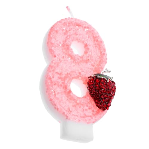 FUNOMOCYA Geburtstagskerze Zahl Glitzernd Cake Topper Erdbeer-motiv Mädchen Jungen Partydekoration für Jubiläum und Feier FUNOMOCYA Geburtstagskerze Zahl Glitzernd Cake Topper Erdbeer-motiv Mädchen Jungen Partydekoration für Jubiläum und Feier von FUNOMOCYA