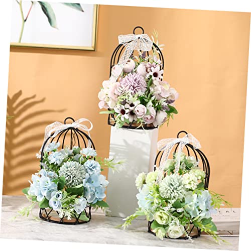 FUNOMOCYA Hängender Vogelkäfig Blumenhalter Metall Dekorativer Pflanzentopfständer mit Feiner Verarbeitung Rostfrei Halbrundes Design Geeignet für Fensterbank Wohnzimmer und von FUNOMOCYA