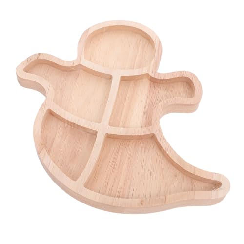 FUNOMOCYA Halloween Holzplatte mit Fächern Kinderfreundliches Snack-tablett für Gemüse Käse Obst Leicht Dekorativ Einfach zu Reinigen Perfektes Halloween-dinner-servierbrett von FUNOMOCYA