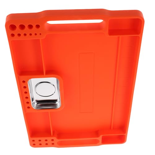FUNOMOCYA Hitzebeständiges Rutschfestes Silikon-werkzeugtablett mit Edelstahlbasis Hitzebeständig und Langlebig Organizer für Mechaniker und Autowerkstätten Praktisches Aufbewahrungstablett FUNOMOCYA Hitzebeständiges Rutschfestes Silikon-werkzeugtablett mit Edelstahlbasis Hitzebeständig und Langlebig Organizer für Mechaniker und Autowerkstätten Praktisches Aufbewahrungstablett von FUNOMOCYA