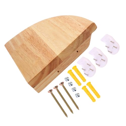 FUNOMOCYA Holz Eckwandregal Halbkreis Design Wandmontiertes Regal aus Gummibaum Holz für Wohnzimmer Badezimmer Dekorative Eckablage mit Schrauben zur Einfachen Installation von FUNOMOCYA