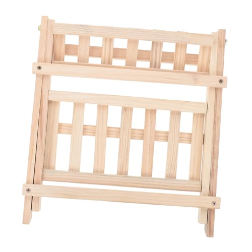 FUNOMOCYA Holz Stufiges Faltbares Organizer Regal Desktop Aufbewahrungsregal Schreibtisch Regal für Büro Zuhause Wohnzimmer Praktisches Holzlagerregal mit Glatter Oberfläche und Großzügigem von FUNOMOCYA