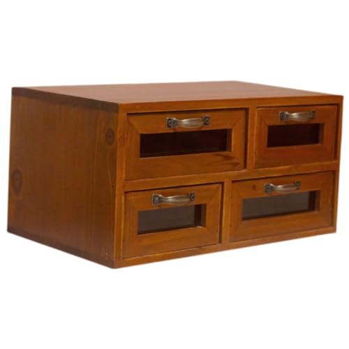 FUNOMOCYA Holz-aufbewahrungsbox Mit Deckel Und Schubladen Schreibtisch-Organizer Mit Fächern Für Lippenstift Schmuck Und Kosmetika Langlebig Und Staubgeschützt von FUNOMOCYA