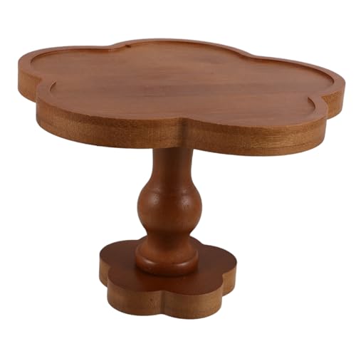 FUNOMOCYA Holztablett mit Fuß und Blumenform Multifunktionales Schmuck Duft-Organizer-tablett Dekoratives Serviertablett für Snacks und Aromatherapie Stilvolles Wohnaccessoire von FUNOMOCYA