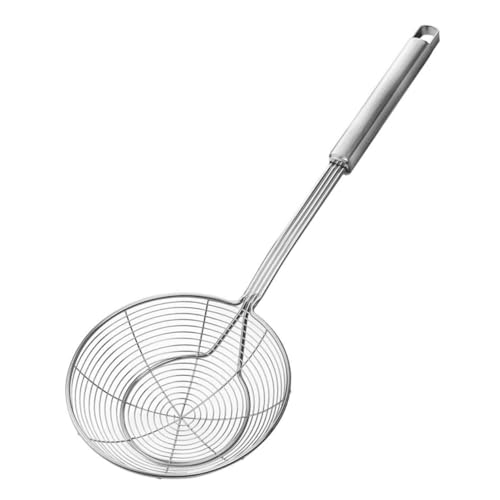 FUNOMOCYA Hot Pot Colander Servierlöffel Schlitzlöffel Nudelsieb Spaghetti Pasta Abtropfgestell Großes Sieb Netzsieb Löffel Filter Suppenlöffel Nudelsieb Edelstahl Silber von FUNOMOCYA