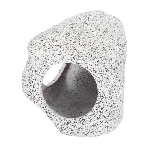 FUNOMOCYA Keramik-Aquarium-unterschlupf: Versteckfelsen Für Kleine Fische Und Garnelen Zum Züchten, Spielen Und Ausruhen, Aquarium-Ornamente, Versteckstein, Laichhöhle Für Betta, Grau von FUNOMOCYA