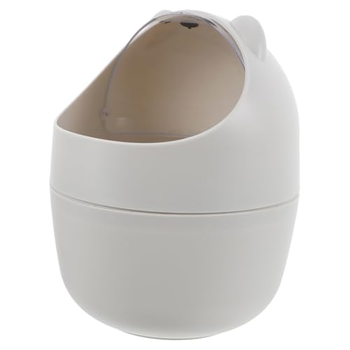 FUNOMOCYA Kleiner Cartoon abfallbehälter mit Deckel Niedlicher Bär Kompakter Mini Desktop Mülleimer für Büro Kinderzimmer Küche Tragbarer und Leicht zu Reinigender Tischmülleimer von FUNOMOCYA