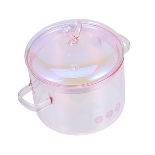 FUNOMOCYA Glaskochtopf Retro Suppentopf 1500ml Hochtemperaturbeständig Hochborosilikatglas Mit Deckel Und Zwei Griffen Für Instantnudeln Suppe Babynahrung von FUNOMOCYA