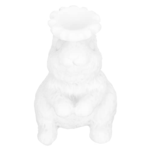 FUNOMOCYA Kreatives Kaninchen mit Kristallkugel Basis Resin Statuette für Tisch Displays Stilvolle Wohn und Büroschmuck Weiß von FUNOMOCYA