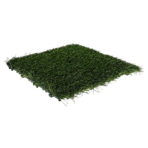 FUNOMOCYA Künstlicher Rasenteppich Dickes Realistisches Outdoor Gras Verschiebbar und Frei Kombinierbar Wetterfeste DIY Grasmatte für Balkon Terrasse und Hundetoilette Grün von FUNOMOCYA
