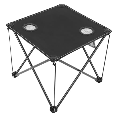 FUNOMOCYA Leichter Tragbarer Camping klapptisch mit Becherhaltern Stabiler Metallrahmen Strapazierfähiges Oxford Klappbar für Outdoor Picknick Grillen Strand und Reise von FUNOMOCYA