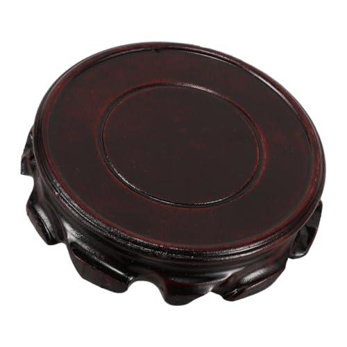 FUNOMOCYA Massiver Holzsockel Rund Höhe Geschnitzt Bonsai Ständer Untersetzer Orientalische Vase Displayständer für Yixing Kanne Dekoration von FUNOMOCYA