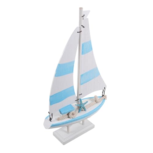 FUNOMOCYA Mediterrane Segelboot Deko Tischdekoration Holzmodell Retro Stil Schlafzimmer Büro Wohnraum Stilvolle Wohnaccessoire von FUNOMOCYA
