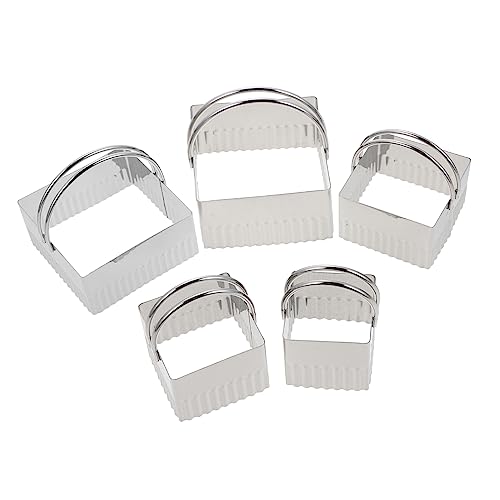 FUNOMOCYA 5stücke Edelstahl Quadratische Keksformen Mit Griff Für Backen Mousse-Ring Und Kuchenformen Wiederverwendbar Und Einfach Zu Reinigen von FUNOMOCYA