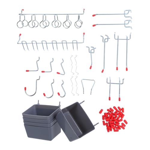 FUNOMOCYA Metall Pegboard Haken mit Langem Doppel Einzelhaken mit Kunststoff-aufbewahrungsbox Verstellbare Werkstatt Organizer für Garage Werkstatt Keller Platzsparende Werkzeughalter FUNOMOCYA Metall Pegboard Haken mit Langem Doppel Einzelhaken mit Kunststoff-aufbewahrungsbox Verstellbare Werkstatt Organizer für Garage Werkstatt Keller Platzsparende Werkzeughalter von FUNOMOCYA