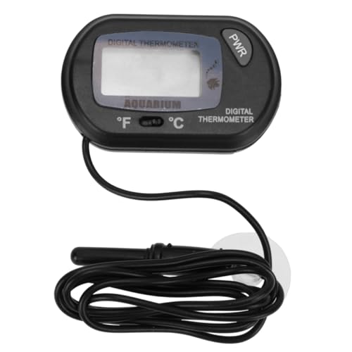 FUNOMOCYA Mini Digital Aquarium Thermometer Hochpräziser Sensor Klein und Leicht Große Lcd-anzeige für Fischbecken Reptilien und Gewächshaus Schwarz Präzise Temperaturmessung von FUNOMOCYA