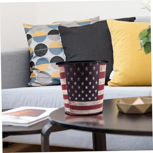 FUNOMOCYA Mini Vintage Mülleimer ohne Deckel Kompakter Tischabfalleimer mit Retro design für Büro Küche Badezimmer Multifunktional als Stifthalter Platzsparend für Schreibtisch und Theke von FUNOMOCYA