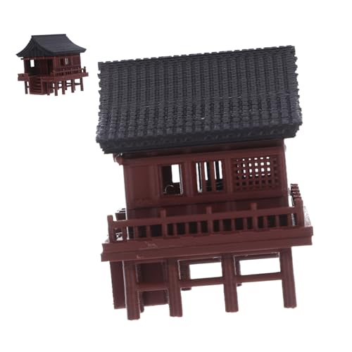 FUNOMOCYA Miniatur Pavillon Statue Japanisches Motiv Miniatur Ornament für Aquarium Aquariumfreundlich Platzsparend Zeitloses Design für Schreibtisch Regal Terrarium Dekoration von FUNOMOCYA