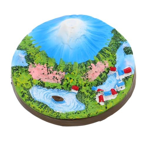 FUNOMOCYA Miniatur Resin Landschaftsstatue Mount Fuji Bonsai Dekoration Japanischer Stil Kleine Tischfigur Wohn und Schlafzimmer Deko Kompakte Handbemalte Micro Landschaft von FUNOMOCYA