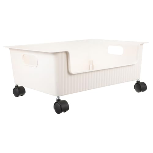 FUNOMOCYA Mobilen Kunststoff Bücherregalwagen mit Mittelgroßer Aufbewahrungswagen unter Schreibtisch Platzsparend und Robust für Studentenwohnheim Schlafzimmer und Büro von FUNOMOCYA