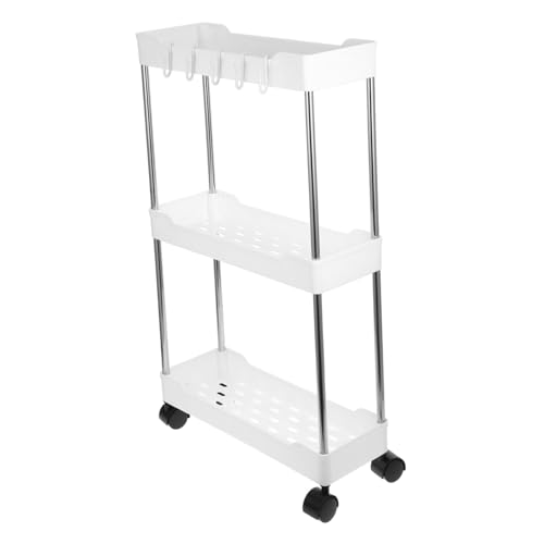 FUNOMOCYA Mobiler Mehrzweckwagen Lagiger Aufbewahrungswagen Rollbarer Organizer für Wohnzimmer Badezimmer und Flur Stabiler Trolley aus Langlebigem Material mit Vier Rädern FUNOMOCYA Mobiler Mehrzweckwagen Lagiger Aufbewahrungswagen Rollbarer Organizer für Wohnzimmer Badezimmer und Flur Stabiler Trolley aus Langlebigem Material mit Vier Rädern von FUNOMOCYA