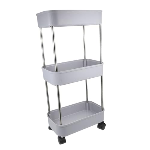 FUNOMOCYA Multifunktionaler Stufiger Küchenwagen mit Abnehmbarem Grauen Mehrschicht Aufbewahrungsregal Flexibler Utility Storage Trolley für Küchenutensilien Badartikel und Bücher und von FUNOMOCYA