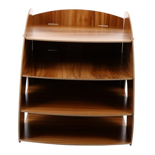 FUNOMOCYA Multilagiges Holz Desktop Organizer Regal mit Stauraum für Dokumente und Bücher Platzsparendes Schreibtischregal für Büro und Zuhause Robustes Glattes Finish Vielseitige von FUNOMOCYA
