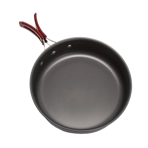 FUNOMOCYA Outdoor Camping Bratpfanne Tragbare Pfanne für Picknick und Camping Faltbarer Griff Antihaftbeschichtet für Bratgerichte Drinnen und Draußen Schwarz von FUNOMOCYA