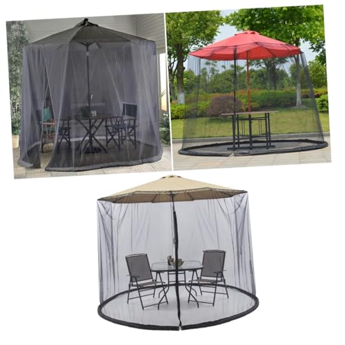 FUNOMOCYA Patio Sonnenschirm mit Moskitonetz Abdeckung Uv-schutz Mesh Schutzhülle Leicht zu Installieren Faltbar für Garten Terrasse Outdoor Nutzung Schwarz von FUNOMOCYA