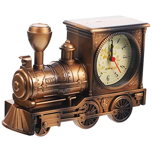 FUNOMOCYA Railway Engine Wecker Im Vintage-Design Kreative Desktop-Ornamente Für Schlafzimmer Und Lustiger Und Einzigartiger Tischwecker Perfektes Für Mädchen Und Eisenbahnfans von FUNOMOCYA