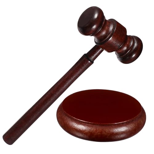 FUNOMOCYA Richterhammer aus Holz mit Sockel Klarer für Auktionen und Gerichtsverhandlungen Ergonomisch und Handlich für Juristen Vorsitzende Anwälte und Jura Studenten Gavel Prop von FUNOMOCYA