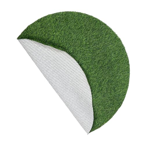 FUNOMOCYA Rundes Künstliches Grasmatte mit Rutschfester Oberfläche Wetterbeständiger Farbechter Simulierte Grasfliese für Gartendekoration und Dekorative Abdeckungen von Schachtdeckeln von FUNOMOCYA