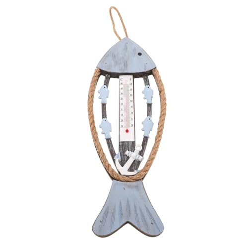 FUNOMOCYA Rustikaler Küstenwandthermometer Mediterrane Küsten-dekoration für Terrasse Garten und Flur Funktionaler Temperaturmesser mit Maritimem Flair von FUNOMOCYA